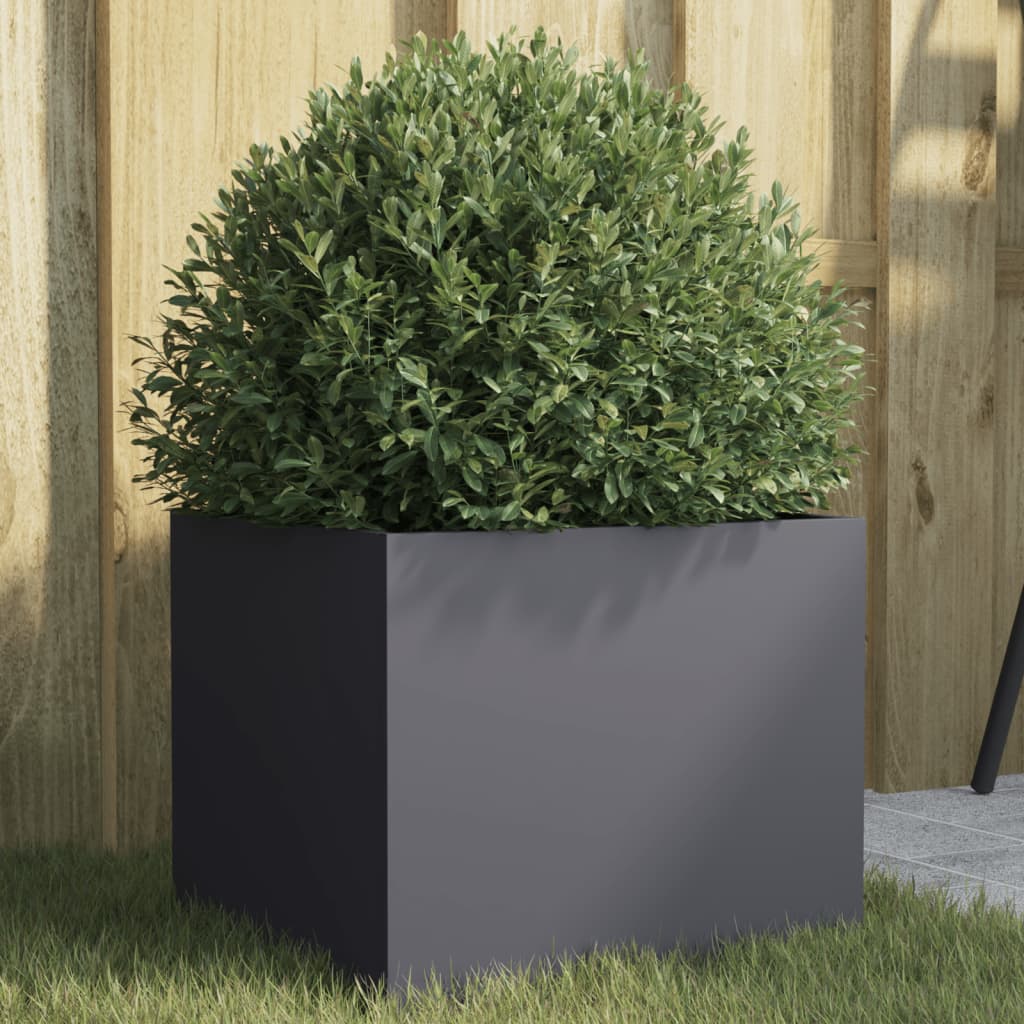 Vidaxl Donica, Antracytowa, 32X30X29 Cm, Stal