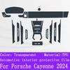 For Porsche Cayenne 2024  Gearbox Panel Navigation Screen Automotive Interior TPU Protective Film Cover Anti-Scratch Sticker