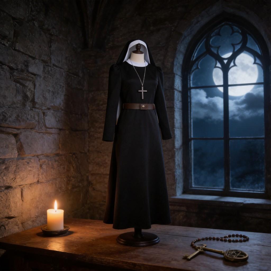 The Nun 2 Cosplay Costume For Halloween With Polyester Dress For Stage Performance