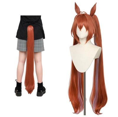 Perruque de Cosplay Daiwa Scarlet, Orange, Costume, Perruque, Accessoire, Déguisement, Halloween, Événement, Cosplay, Séance Photo (Perruque + Oreilles + Queue)