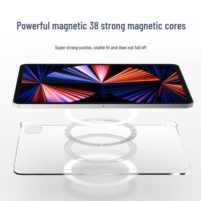 2022 iPad Pro 11-inch Magnetic Rotating Case for Mini 6, 10.2-inch, and Air 4/5, 12.9-inch, Transparent Protective Cover.