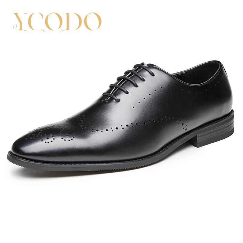 

Мужская деловая кожаная обувь из натуральной яловой кожи с резьбой 39 чёрный