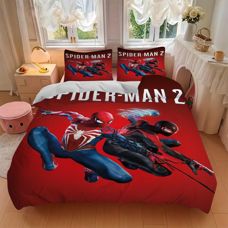 Spiderman 2 Wonders Print 3Pcs Bedding Setduvet Cover With 2 Bedropillowcase Home Birthday Gift