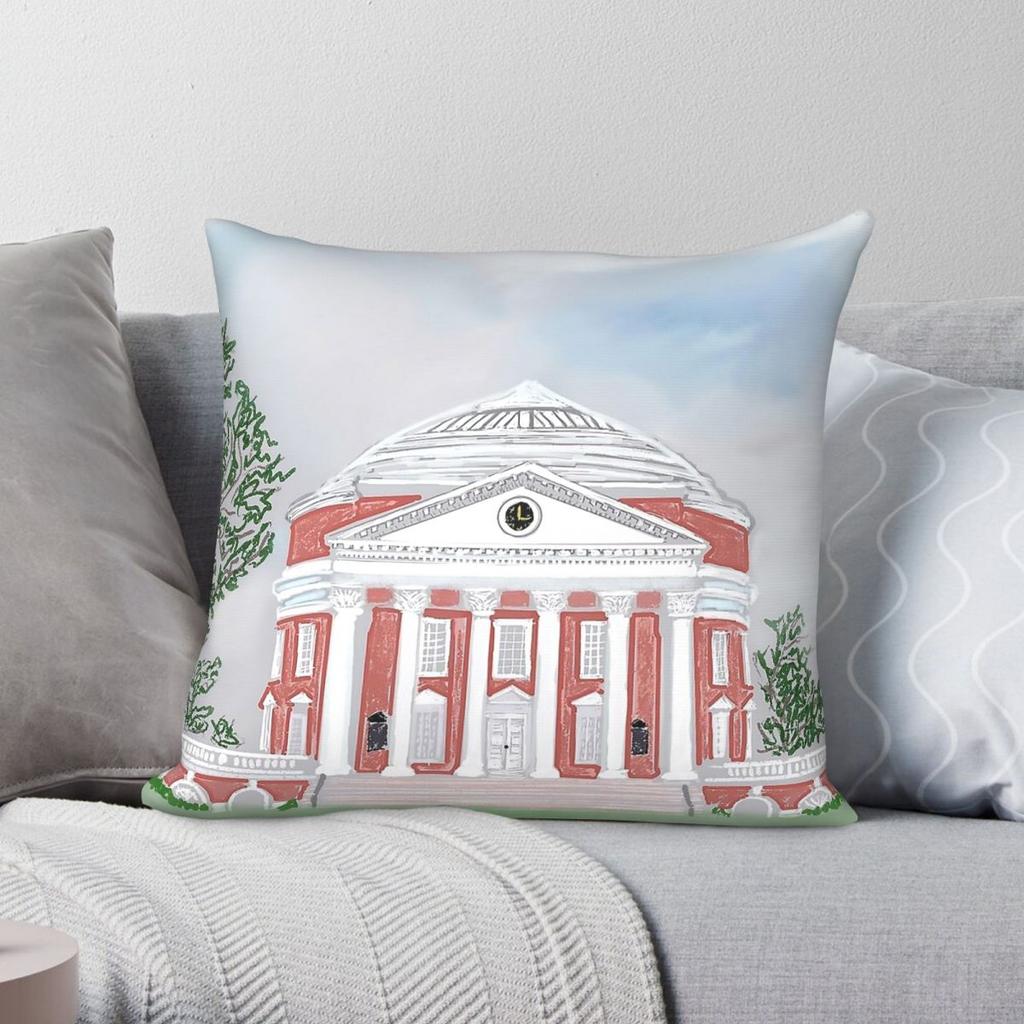 University Of Virginia Rotunda Square Pillowcase Polyester Linen Velvet Creative Zip Decor Sofa Seater Cushion Cover