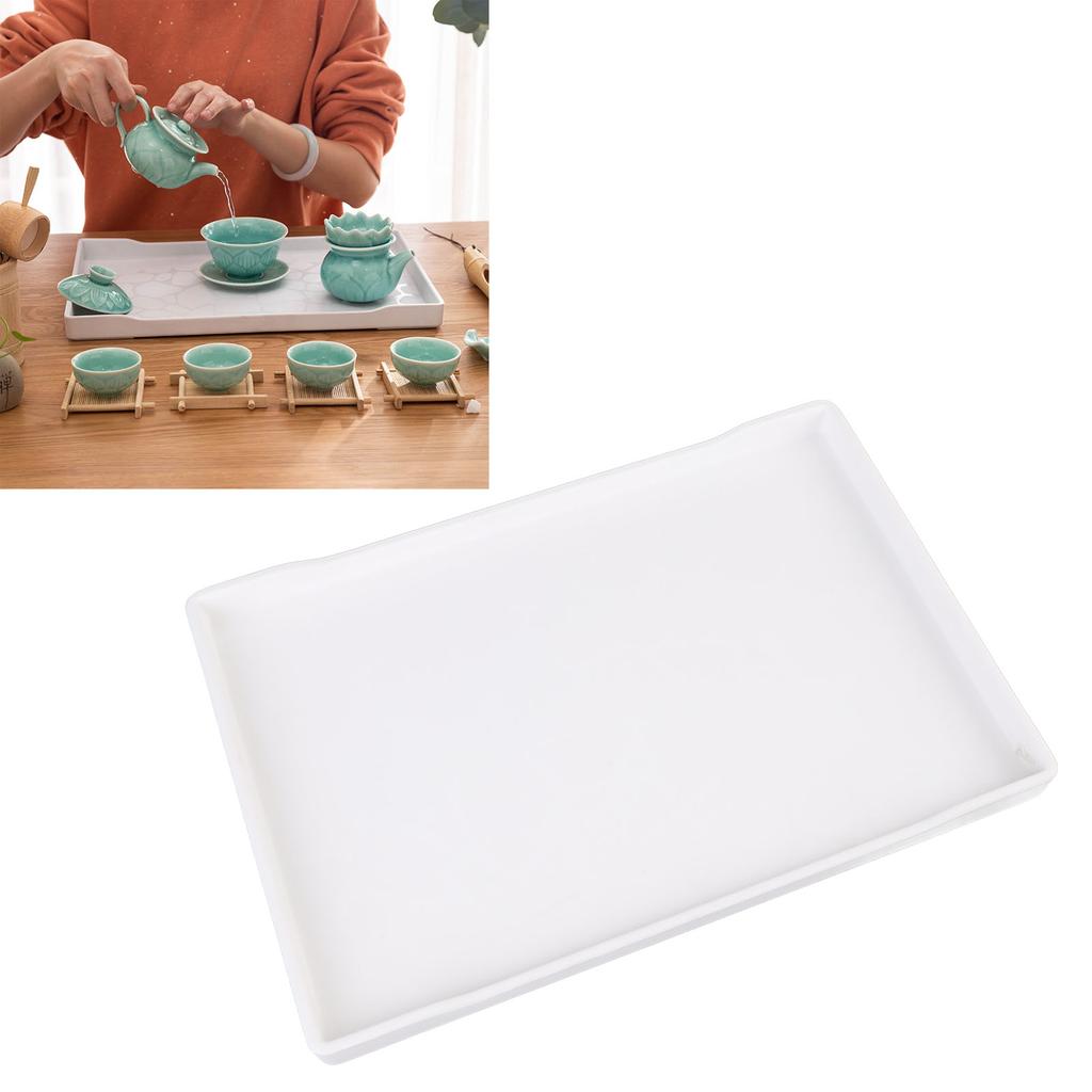 Plastserveringsbricka 23x33 cm Stor Återanvändbar Rektangulär Festbricka för Teservis Frukt Efterrätter Serveringsbricka