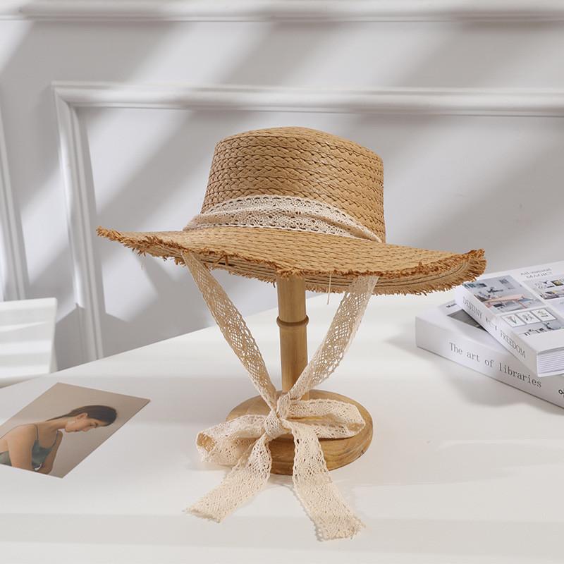 Strohhut Sonnenschutz mit breiter Krempe für Strand und Outdoor Sonnenschutz