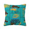 Perry The Platypus Square Pillow Covers Polyester Couch Kawaii Anime Cushion Case Cool Decor Pillow Cover 45*45