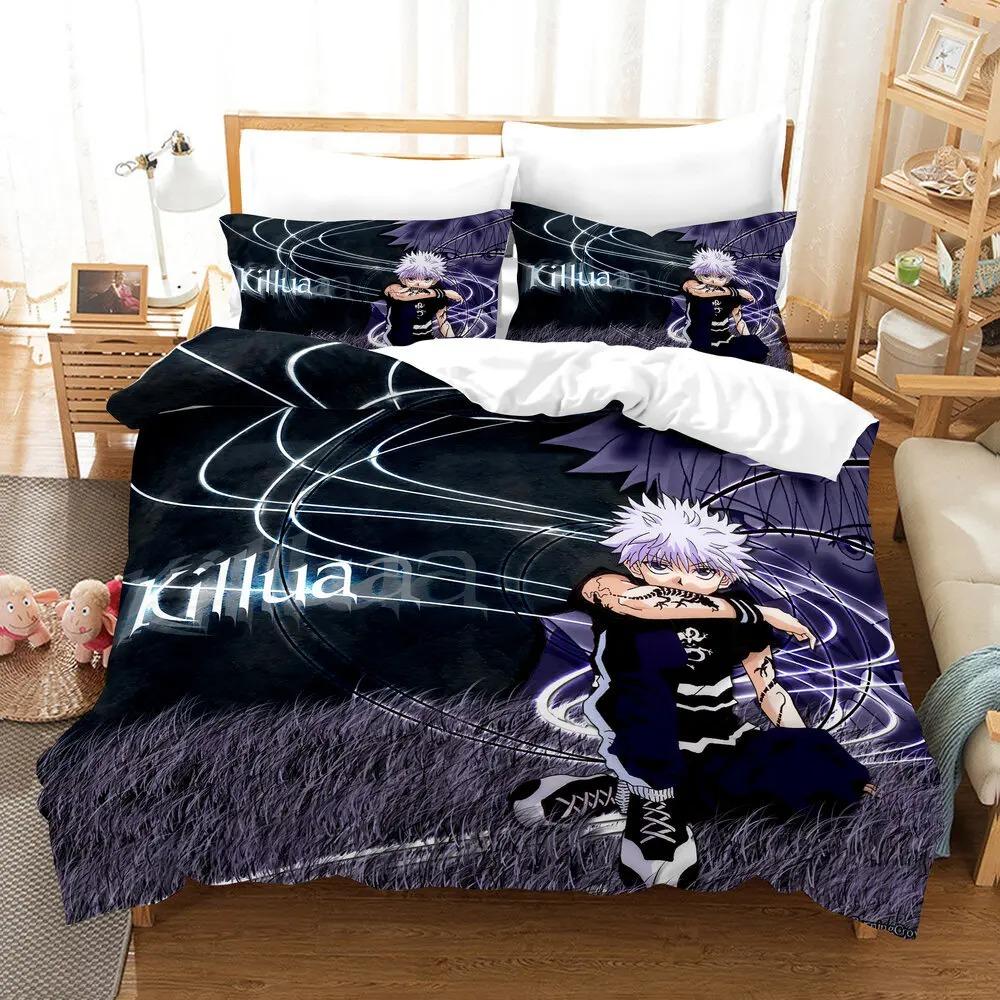 Japanese Anime HUNTER×HUNTER Bedding Set HUNTER Print Duvet Cover Pillowcase Teenagers And Children Quilt Cover Gift