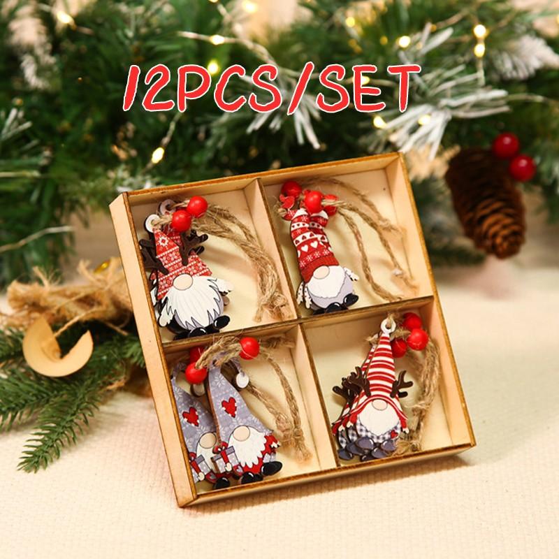 Christmas Dog Paw Double Layer Wooden Pendant Navidad Natal Noel Tree Pendant Merry Christmas Decor For Home 2025 New Year 2025