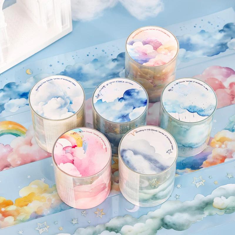 1roll/ Cloud Theme Theme Cute Cartoon Sticker DIY Decorative Material Collage Paper Scrapbooking Material Handmade  Diary Album