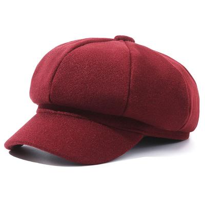 Classic Newsboy Cap Wool Blend Vintage Style Flat Hat with Structured Visor and Button Top for Casual and Formal Wear