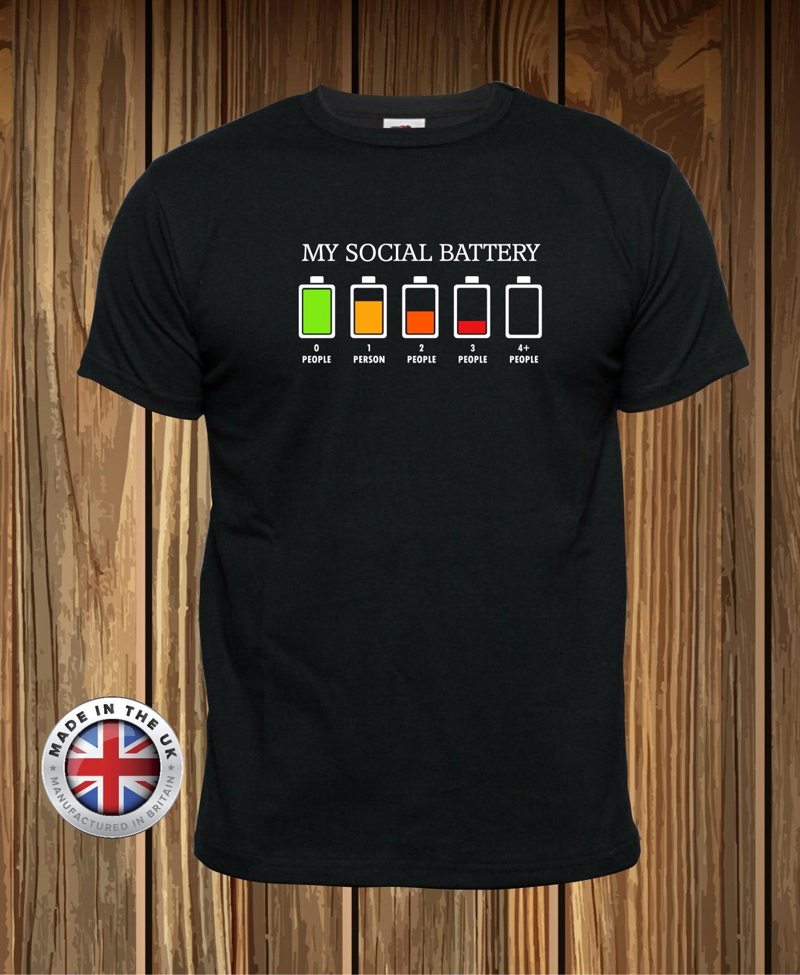 Social Battery T-Shirt: Mental Health Awareness, Unisex Cotton Tee S