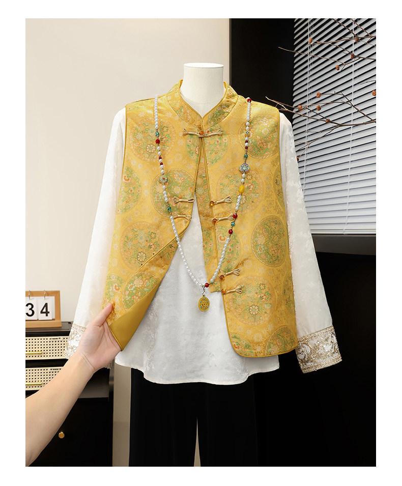Floral Print Spring Vest: Fashionable Shawl for Middle-Aged and Elderly Women