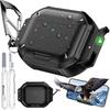For AirPods Pro 3 Case with Lock & Carabiner, [IP68 Waterproof] [Military-Grade Protection] Full Body Shockproof Case with Phone Stand for AirPods