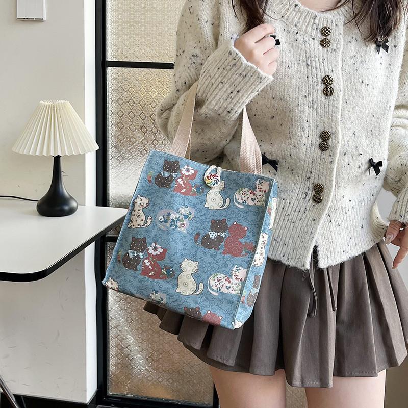 Large Capacity 2024 Stylish Casual Tote Bag For Work With Fun Cartoon Design And Comfortable Fabric