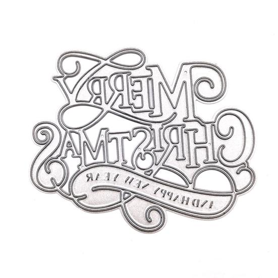 

Christmas Die Cut Merry Christmas Letters DIY Carbon Steel Anti-corrosion Smooth Edge Cutting Die Decorative Crafts серебряный