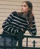 ROLAROLA Stripe Boat Neck Knit Nv+Iv