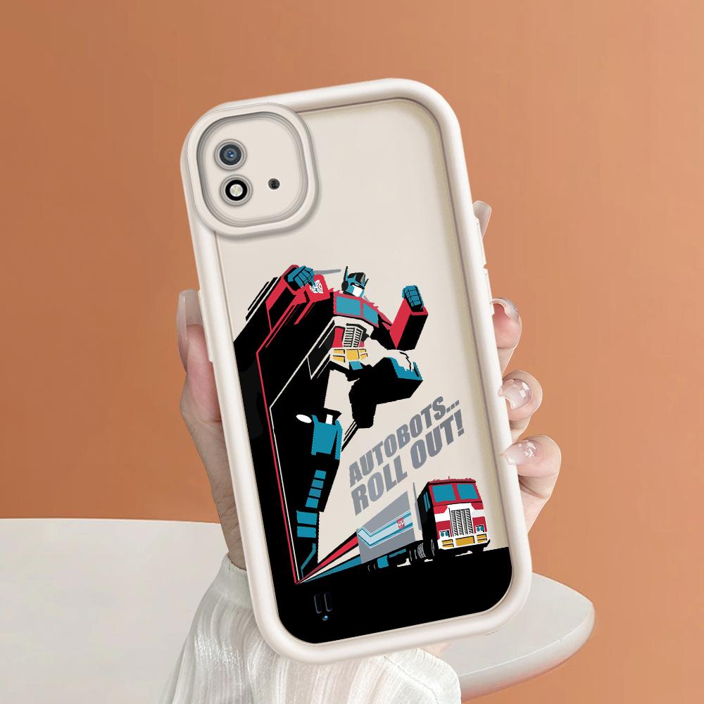 Měkký silikonový čtvercový žebříkový vzor tisku Pouzdro telefonu Plný kryt fotoaparátu Ochranné pryžové pouzdro odolné proti nárazům pro OPPO Realme