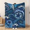 Fflannel Blanket 1pc Sea Turtles And Waves Soft Comfortable and Warm This Nap Blanket/sofa Blanket Is Suitable for All Seasons and