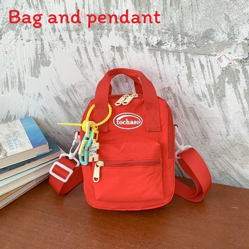 Color Simple Solid Letter Printed Children Single Shoulder Bag Pendant With