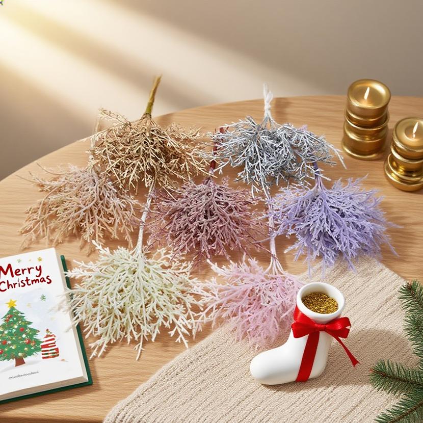 4/8pcs Artificial Plants Christmas Tree Leaves Vase Home Room Decor Wedding Party Bridal Accessories Clearance Diy Gifts Plastic