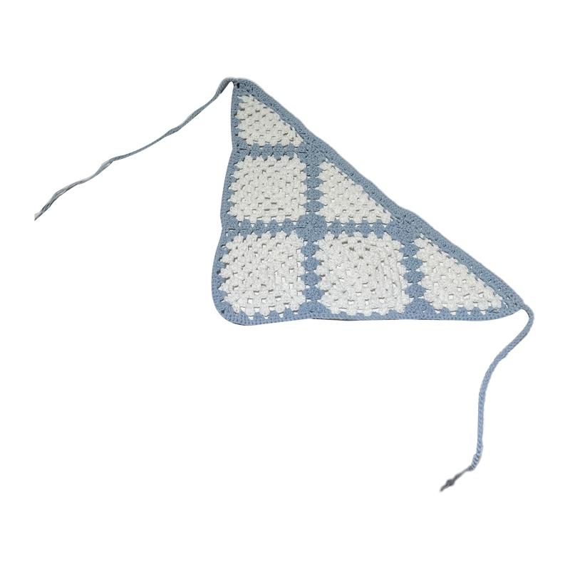 Вязаная цветная бандана-платок для волос с завязками для обертывания головы для девочек Фото Пр