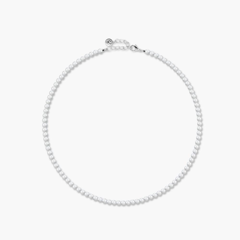 Monograph Winona Necklace Silver 925 Mgnls328 Rhodium Plated (5Mm Pearl)