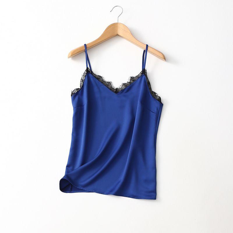 Export Foreign Trade Original Order Elegant Silky Satin Satin Lace Inner Match Women's Camisole Plus Size