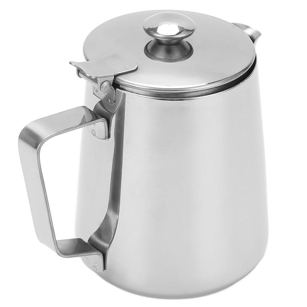 Milk Frothing Pitcher 304 Stainless Steel Milk Frother Coffee Cup with Cover for Home Coffee Shop1500ML