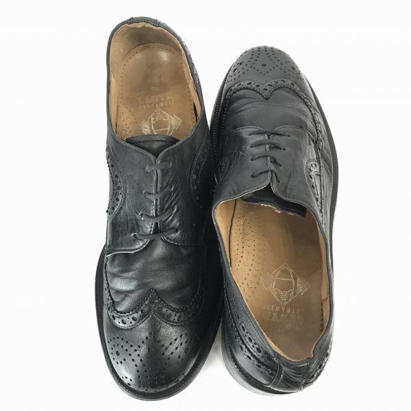 Lloyd Heavy Leather Wingtip 25.5 Black Dress Shoes Made in Germany(USED)