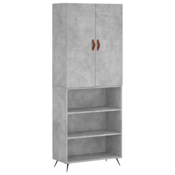 VidaXL Highboard Concrete Grey 69.5x34x180 Cm Engineered Wood 3196047