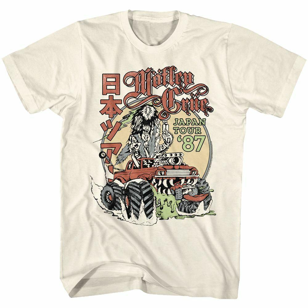 Motley Crue Japan Tour Natural Adult T-Shirt XL
