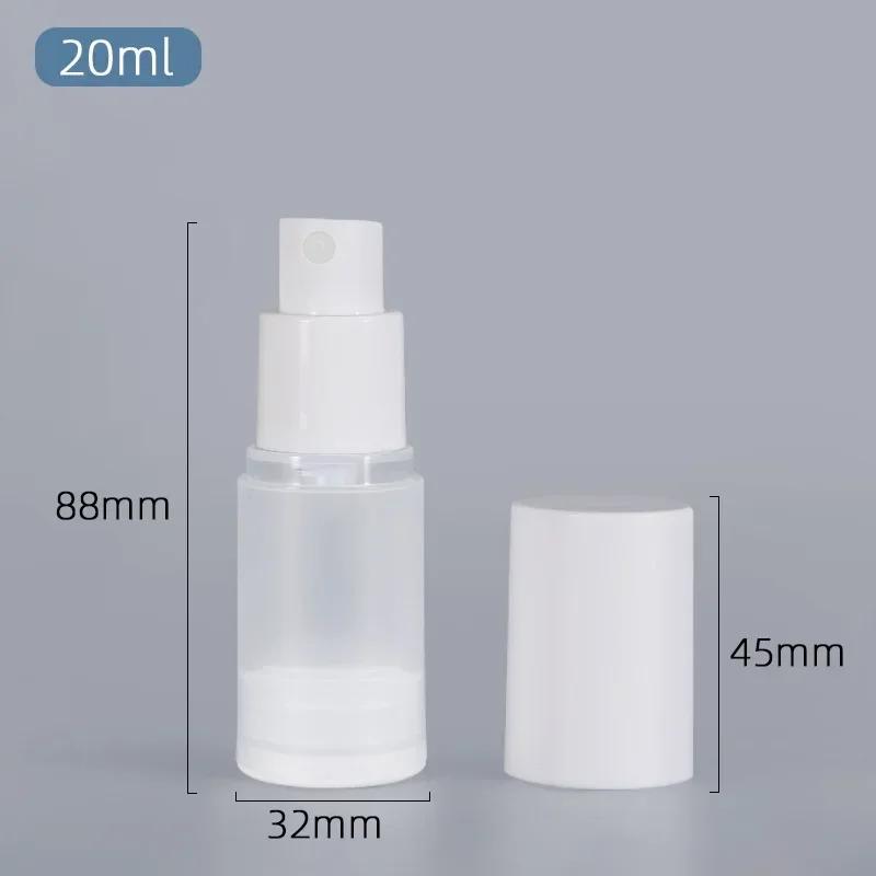 15ml 20ml 30ml 50ml 80ml 100ml Airless Vacuum Bottle with Scrub Surface, Spray and Dispenser, White Cap Lotion Container