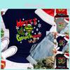 Damen Weihnachten Grinch Kurzarm T-Shirt Tops Mit Trendigem Rundhalsausschnitt Design