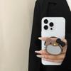 Creative Silicone Airbag Magnetic Phone Holder - Cute Cartoon KT Design with Retractable Folding Mirror