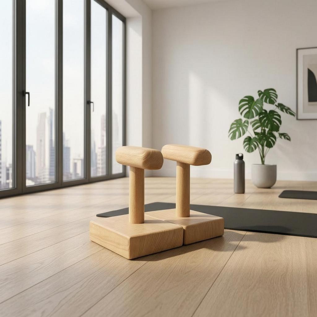 Barra Push-up In Legno Joint Friendly Bois Robuste Handstand Bars Compact