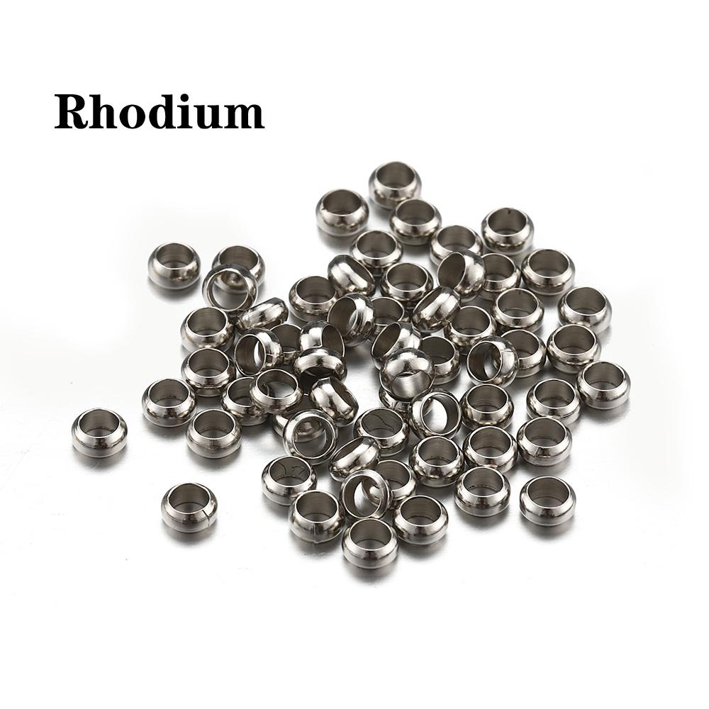 500 Stück Gold Silber Farbe Quetschperlen Kupfer Kugelstopper Abstandshalter Endkappen für Armband Halskette DIY Schmuckherstellung Zubehör