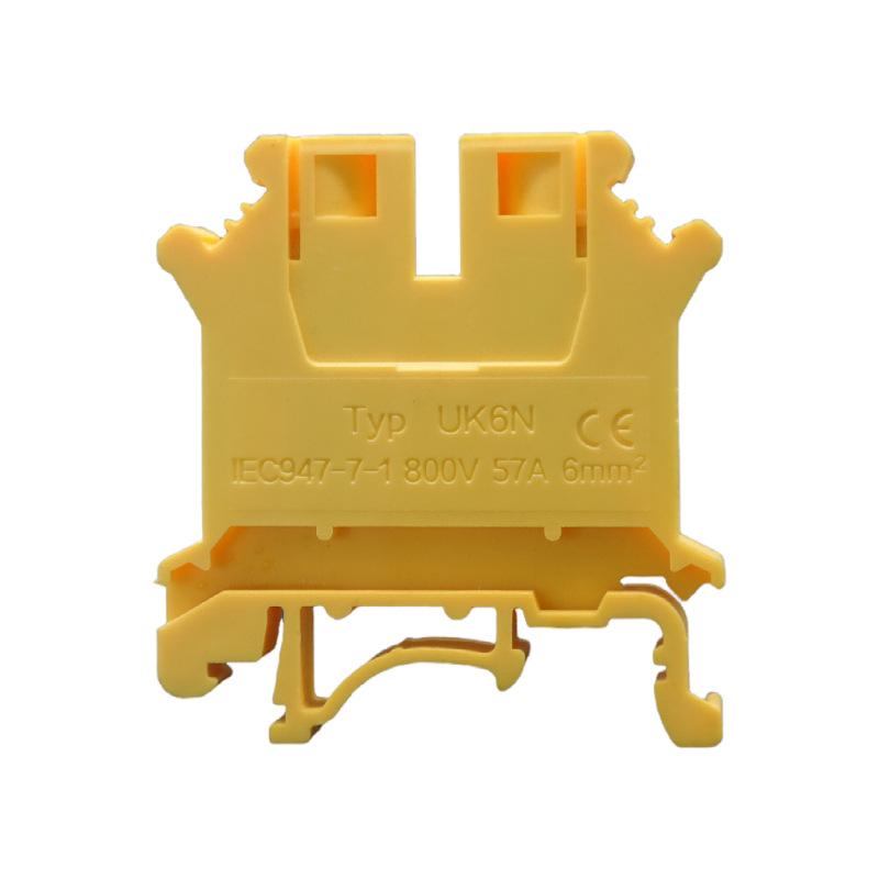 UK6N Gray Flame Retardant DIN Rail Terminal Block with Terminal Post