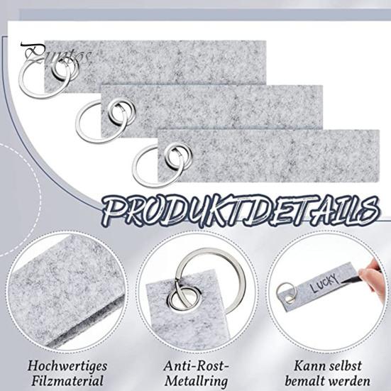 20 stuks vilten sleutelhangers met blanco tag roestvrijstalen ring doe-het-zelf decoratie ambachtelijke sleutelhanger maak je eigen sleutelhanger rugzak portemonnee decoratieve accessoires