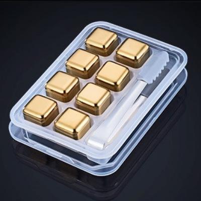 4/6/8 Stück Edelstahl Eiswürfel Set Wiederverwendbare Kühlsteine für Whiskey Wein Weinkühlwürfel Kühlstein Party Bar Werkzeug