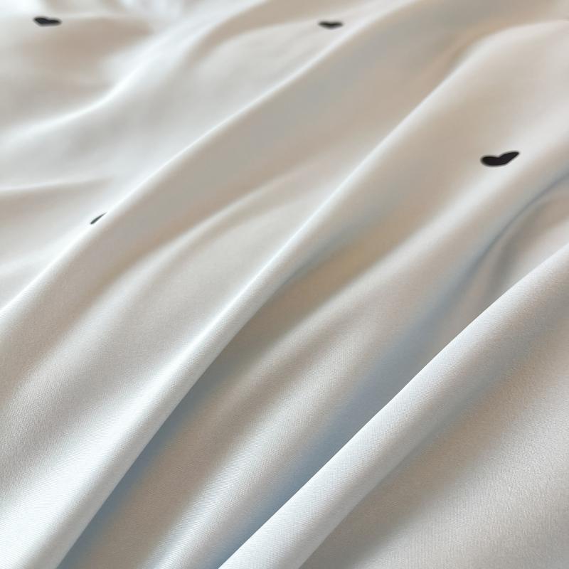 3pcs Blue Duvet Cover Set (1*Duvet Cover + 2*Pillowcase, Without Core), Heart Print Bedding Set, Soft Comfortable