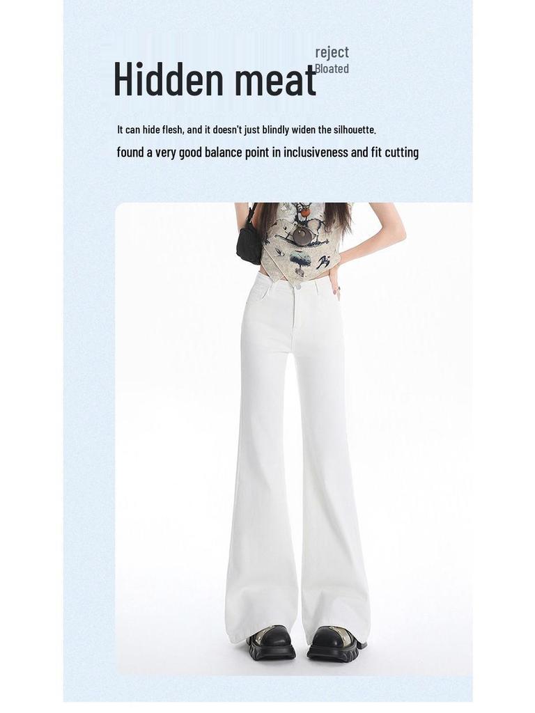 M1 Spicy American Mid-Low Waist Wide Leg Bell Bottom Jeans for Women