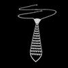 Silver Punk Neck Tie Adjustable Length Knot Free Necktie Crystal Necktie  Stage Costume Design