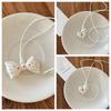 Bow Heart Pendant Necklace Irregular Sweater Chain Trendy Dopamine Color Necklace  Gifts