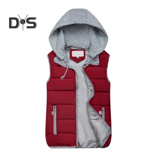 

Женский зимний жилет, пальто с капюшоном, соответствующий цвету, застежка-молния, на шнурке, без рукавов, мягкий толстый водонепроницаемый ветрозащитный мягкий теплый женский жилет M вино красного