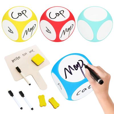 Kids Party Game Diy Blank Dice Toys Eva Write/Erase Reusable Big Dice Party Activity Props Blank Cube Parish Learning Materials