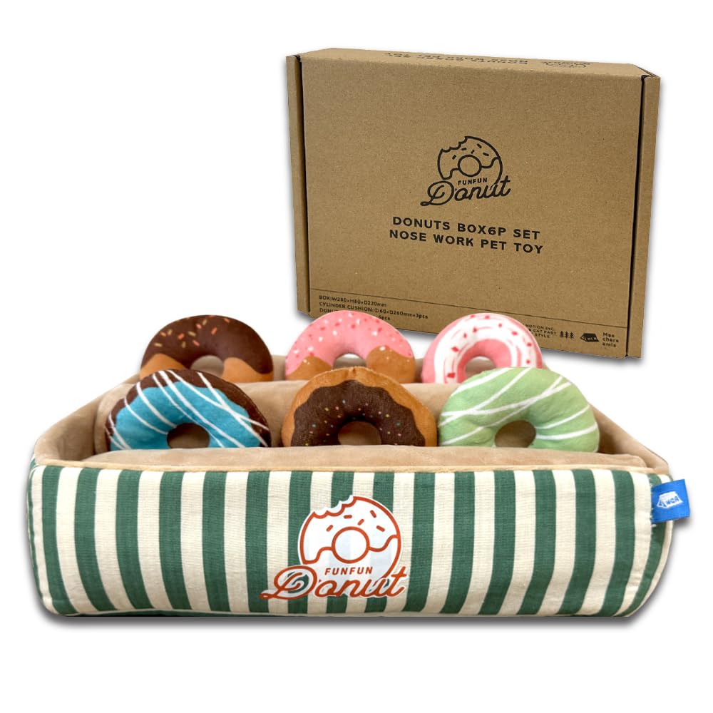 Dog Toys Donut Set Stress Lack of Nose Educational Hidden Chew Pull Throw Plush Dog Large Dogs [6-Piece / Box] Relief, Exercise, Work, Toy, Treats,