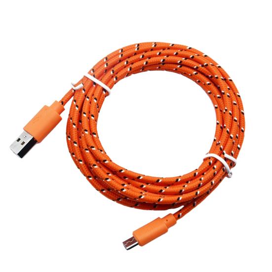 

2.4A Fast Charging Data Cable Micro USB Cable Nylon Braided Cord Phone Charger & Data Sync Cord for Samsung for Xiaomi 50cm помаранчевий