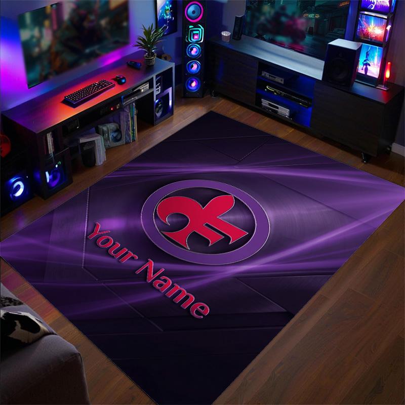 Crystal Velvet Rug Fiorentina FC Print Custom Name Text Floor Mat Home Decor