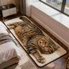 3D Realistic Cat Shaped Rug Soft Fluffy Bedside Runner Non-slip Floor Mat Absorbent Washable Plush Carpet For Bedroom Bathroom